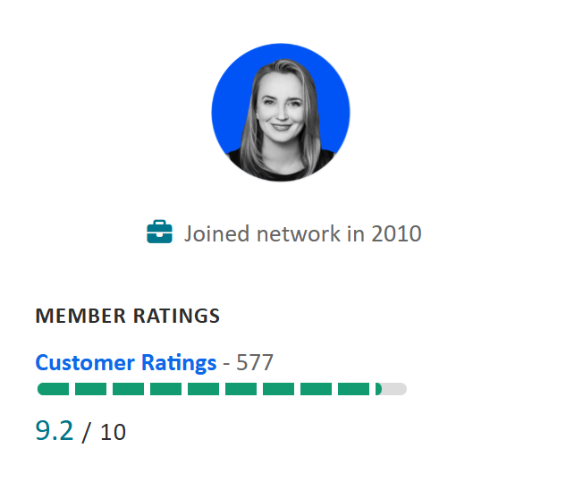 Sarah Summerall's ARAG attorney profile: joined the network in 2010, 577 customer ratings, 9.2 out of 10.